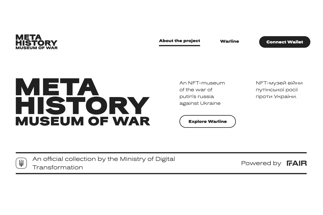 Captura de pantalla del sitio metahistory.gallery