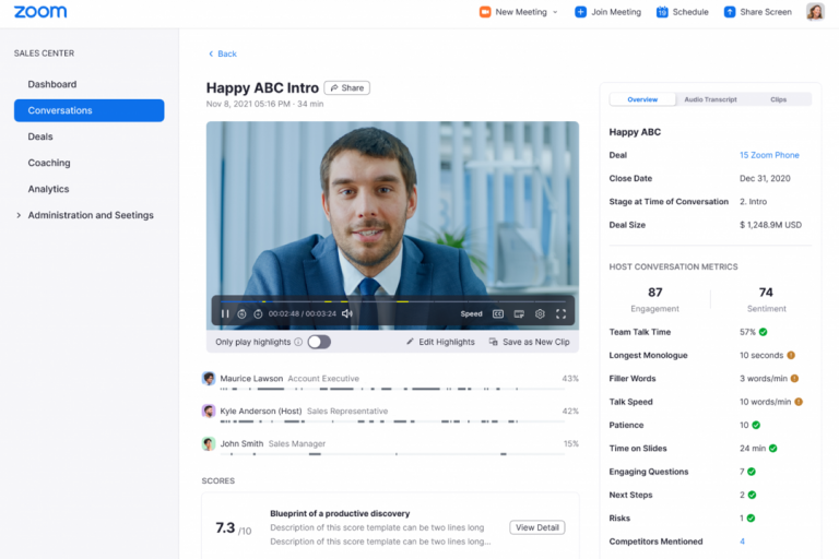 Zoom usa inteligencia artificial para analizar conversaciones de equipos de venta
