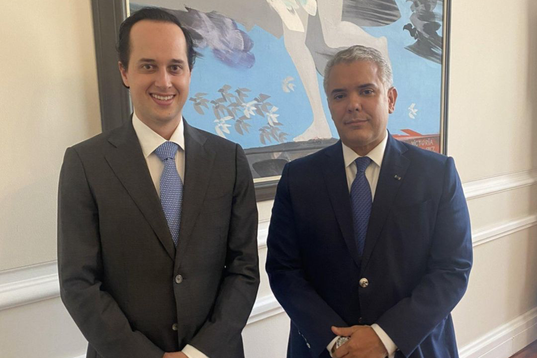 Daniel Vogel se reunió el lunes pasado con el presidente de Colombia, Iván Duque.
