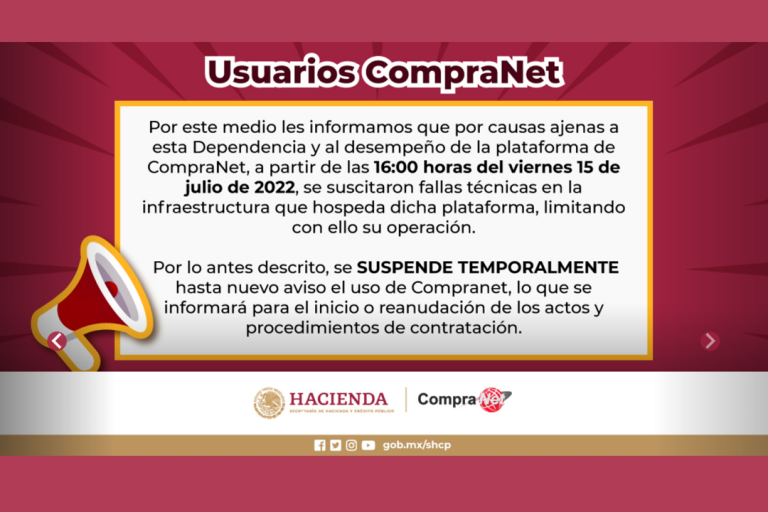 aviso en Compranet