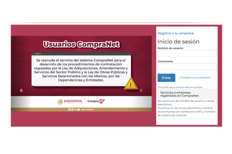 Compranet anuncia que reanuda operaciones