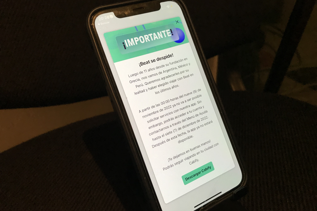 anuncio de Beat sobre Cabify