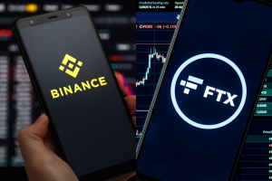 Logos de Binance y FTX