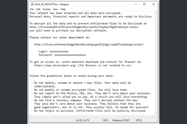 Ransomware Hive ha atacado a más de 1,300 compañías en menos de dos años