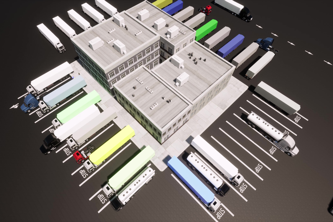 ilustración de un parque logístico